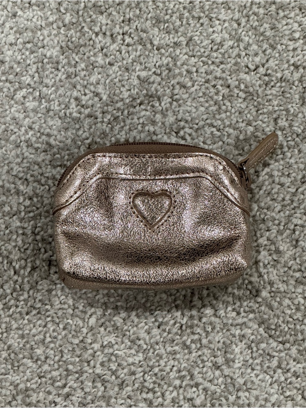 Brighton Metallic Gold Heart Accent Coin Pouch